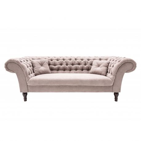 Canapele - Canapea fixa eleganta Paris Chesterfield greige