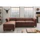 Coltare - Coltar cu sezlong stanga Chesterfield, maro antic