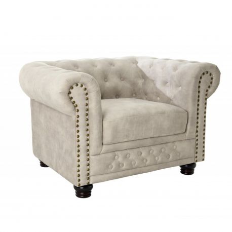 Fotolii - Fotoliu clasic stil englezesc Chesterfield, sampanie