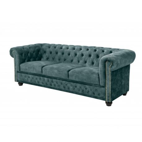 Canapele - Canapea clasica stil englezesc Chesterfield 3 locuri, petrol