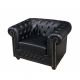 Fotolii - Fotoliu clasic stil englezesc Chesterfield, negru antic