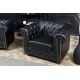 Fotolii - Fotoliu clasic stil englezesc Chesterfield, negru antic