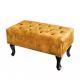 Banchete-Tabureti - Suport picioare clasic stil englezesc Chesterfield, catifea galben mustar