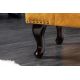 Banchete-Tabureti - Suport picioare clasic stil englezesc Chesterfield, catifea galben mustar