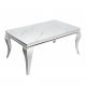 Masute Living - Masuta eleganta Modern Barock 100cm, argintiu/ aspect de marmura