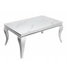 Masuta eleganta Modern Barock 100cm, argintiu/ aspect de marmura