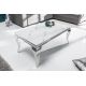 Masute Living - Masuta eleganta Modern Barock 100cm, argintiu/ aspect de marmura