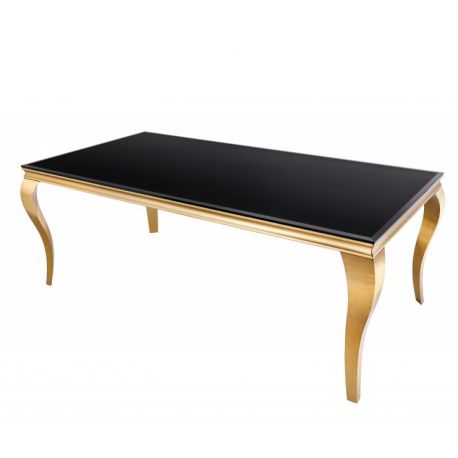 Mese dining - Masa dining eleganta Modern Barock 200cm, negru/ auriu