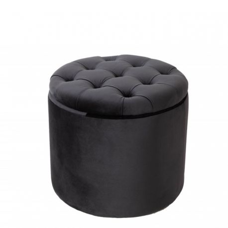 Banchete-Tabureti - Taburete cu spatiu de depozitare Modern Barock 50cm, negru