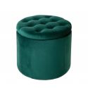 Taburete cu spatiu de depozitare Modern Barock 50cm, verde inchis