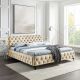 Paturi - Pat elegant tapitat cu catifea Modern Barock 180x200cm, sampanie