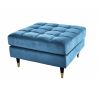 Taburete elegant Cozy Velvet 80cm, catifea aqua