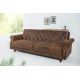 Canapele - Canapea extensibila design Chesterfield, Maison Belle Affaire 220cm, maro antic