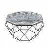 Masuta de cafea design minimalist Diamond 69cm, marmura gri