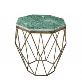 Masute Living - Masuta laterala design minimalist Diamond 50cm, marmura verde