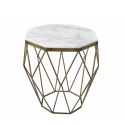 Masuta laterala design minimalist Diamond 50cm, marmura alba