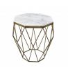 Masuta laterala design minimalist Diamond 50cm, marmura alba