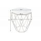 Masute Living - Masuta laterala design minimalist Diamond 50cm, marmura alba