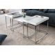 Masute Living - Set de 3 masute design industrial Elements alb