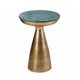 Masute Living - Masuta design industrial Elements 30cm, verde / auriu