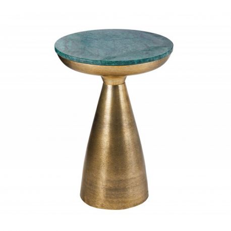 Masute Living - Masuta design industrial Elements 30cm, verde / auriu
