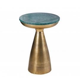 Masute Living - Masuta design industrial Elements 40cm, verde / auriu