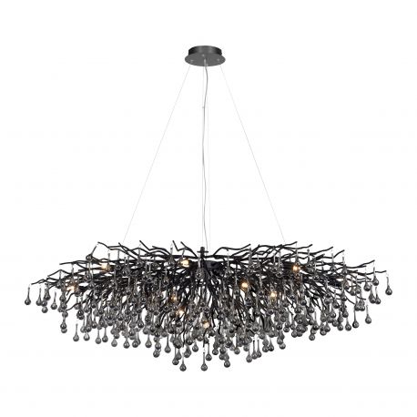 Candelabre, Lustre - Lustra suspendata design magnific ICICLE negru, 75x150cm