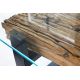 Masute Living - Masuta design high-tech din metal si lemn masiv, Barracuda 130cm