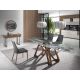 Mese extensibile - Masa extensibila deosebita design LUX Walnut-Glass 160-240x90cm