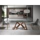 Mese extensibile - Masa extensibila deosebita design LUX Walnut-Glass 160-240x90cm