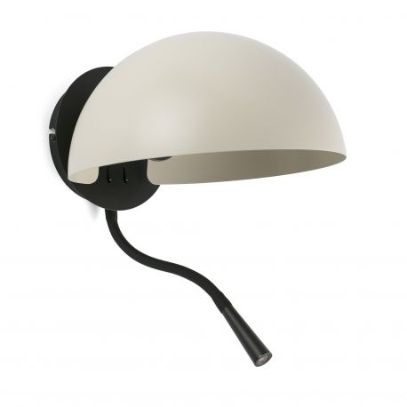 Aplice, corpuri de iluminat pentru pereti - Aplica de perete metal cu reader LED DOMINICA negru/bej