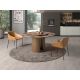 Mese dining - Masa rotunda cu blat central pivotant design LUX Walnut 150cm
