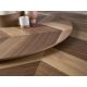 Mese dining - Masa rotunda cu blat central pivotant design LUX Walnut 150cm