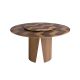 Mese dining - Masa rotunda cu blat central pivotant design LUX Walnut 150cm