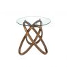 Masuta auxiliara design modern Walnut Round Corner