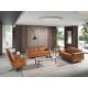 Canapele - Canapea 3 locuri eleganta, design LUX cu functia relax Cowhide brown leather