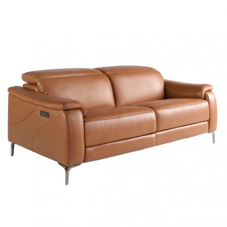 Canapele - Canapea 3 locuri eleganta, design LUX cu functia relax Cowhide brown leather
