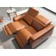 Canapele - Canapea 2 locuri eleganta, design LUX cu functia relax Cowhide brown leather