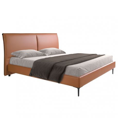 Paturi - Pat dublu tapitat design LUX Brown 180x200cm