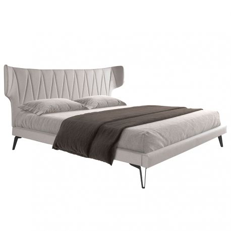 Paturi - Pat dublu tapitat design LUX Light grey 180x200cm