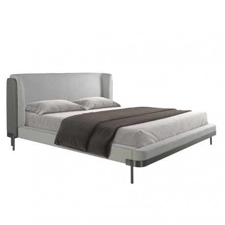 Paturi - Pat dublu tapitat design LUX Light grey 180x200cm