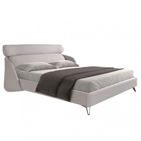 Paturi - Pat dublu tapitat design LUX Light grey 180x200cm