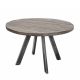 Mese dining - Masa rotunda design industrial Iron Craft mango gri, 120cm