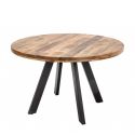 Masa rotunda design industrial Iron Craft mango natur, 120cm