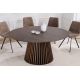 Mese dining - Masa rotunda Valhalla Wood 120cm, stejar inchis