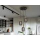 Pendule, Lustre suspendate - Lustra cu 3 pendule LED design modern Micron negru/auriu