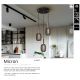 Pendule, Lustre suspendate - Lustra cu 3 pendule LED design modern Micron negru/auriu