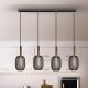 Pendule, Lustre suspendate - Lustra cu 4 pendule LED design modern Micron negru/auriu