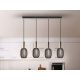Pendule, Lustre suspendate - Lustra cu 4 pendule LED design modern Micron negru/auriu