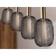 Pendule, Lustre suspendate - Lustra cu 4 pendule LED design modern Micron negru/auriu